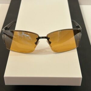 Versace Black Frame Sunglasses with Amber Lenses